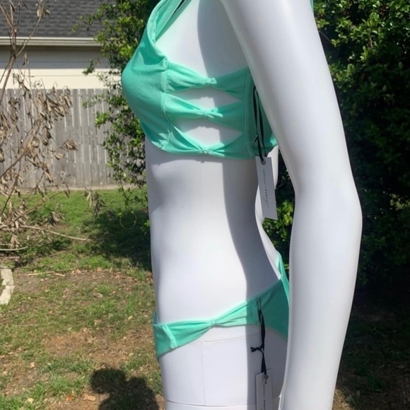 💋NWT Lovers + Friends Mint Green Wrapped Up Bikini Bottom - Picture 10 of 15